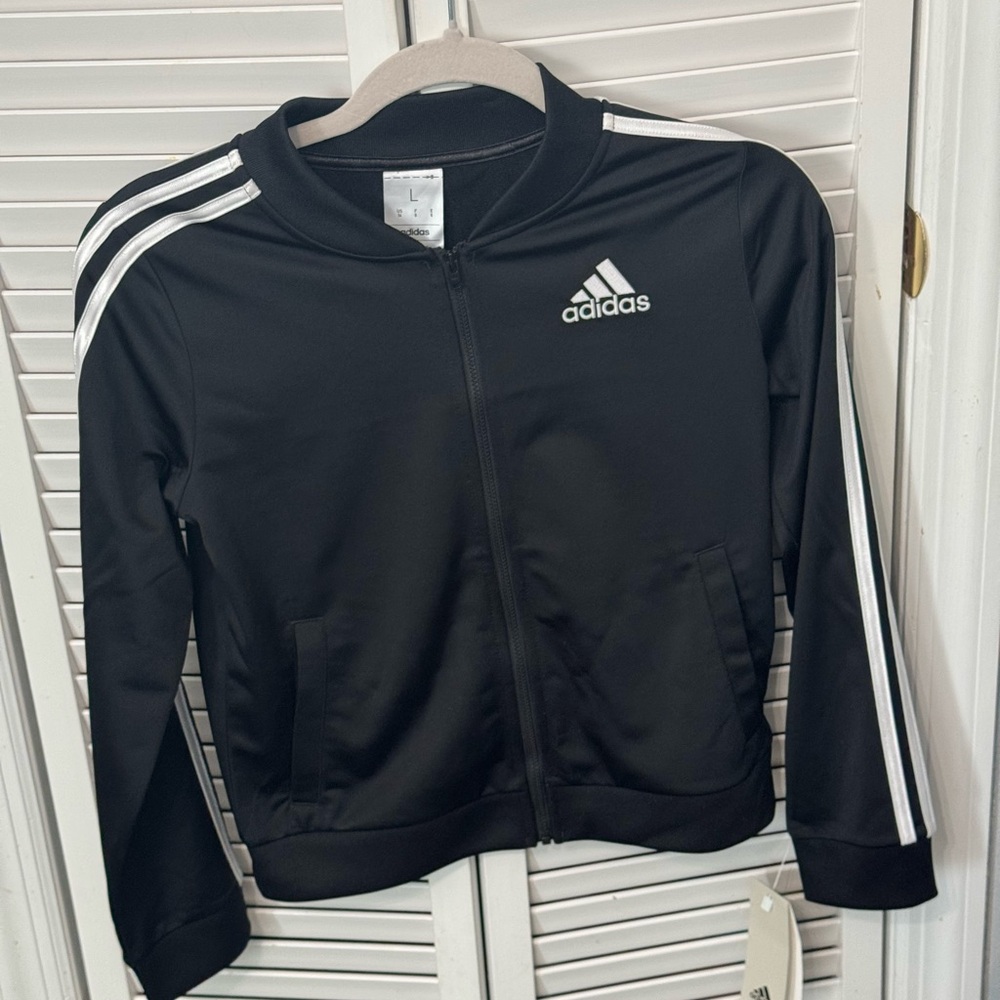Adidas Kids/ Boys Black and White Track Jacket